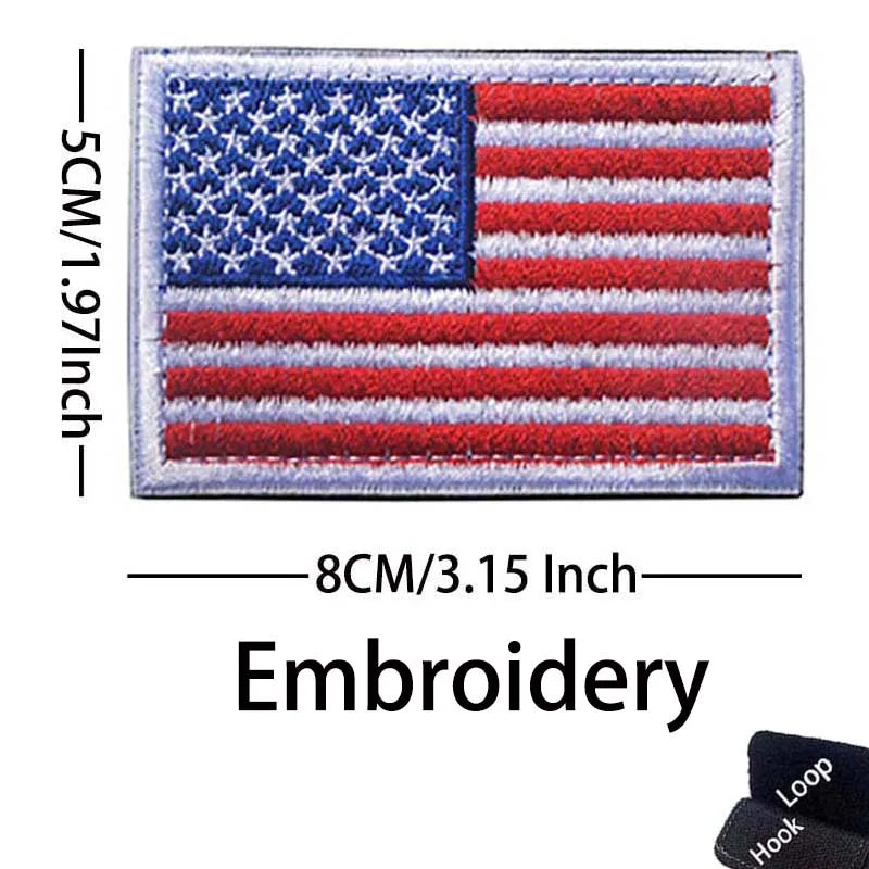 Reflective American Flag Tactical Patch with Glow-in-the-Dark Detail
