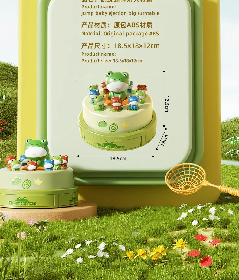 Musical Frog Catching Game with Turntable and Nets