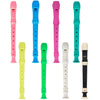 A collection of colorful ABS recorder flutes for kids in various shades including pink, blue, green, and yellow.