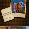 A close-up of a miniature wooden window frame with floral accents, used as part of a dollhouse or shelf décor kit.