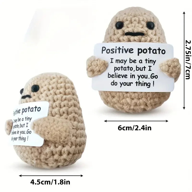 Handmade Crochet Emotional Support Poo Doll with Card