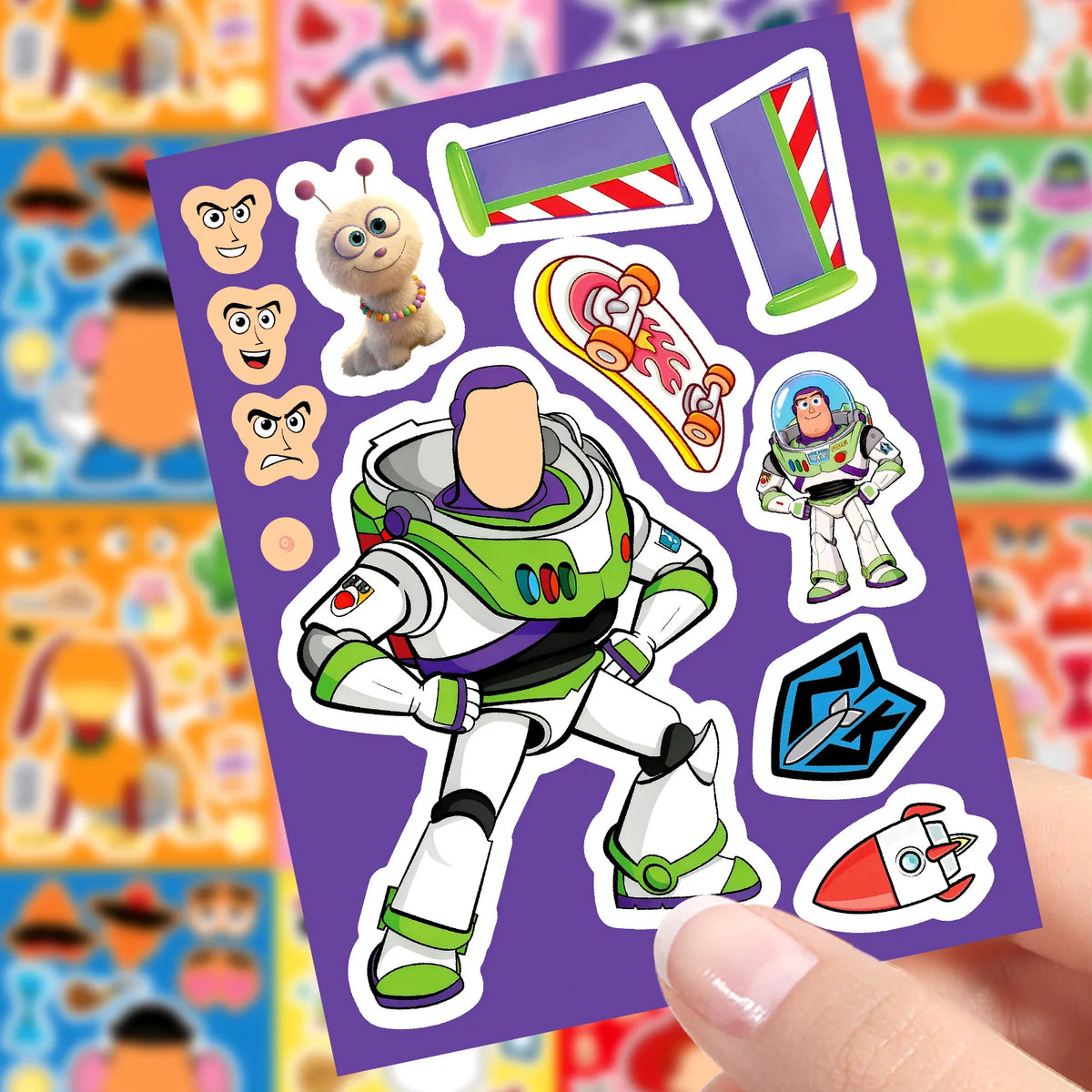 Toy Story Make a Face Sticker Set - Reusable Puzzle Stickers for Kids