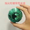A hand holds a teal, geometric fidget toy made of steel, used as a visual guide for the JoJo's Bizarre Adventure Gyro Zeppeli