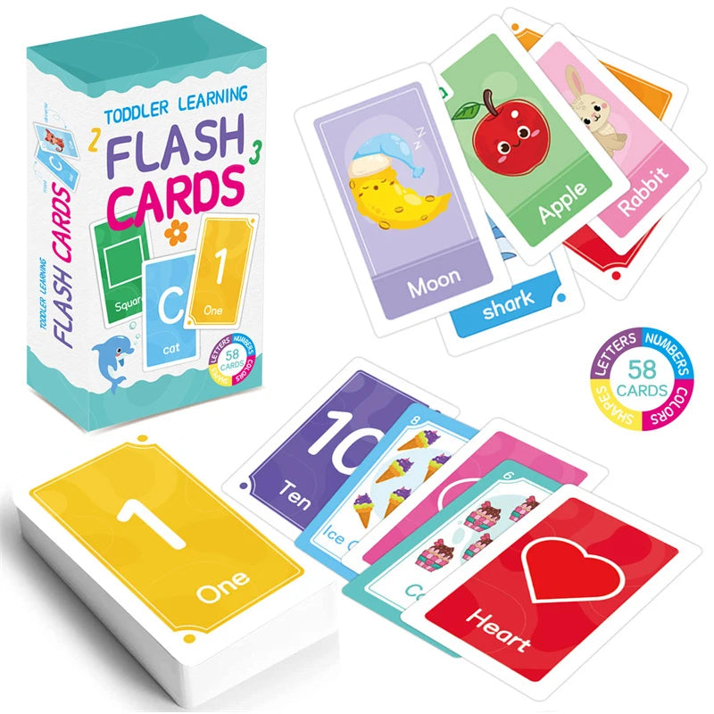 Early Learning Flash Cards Set: Letters, Numbers, Shapes & Colors