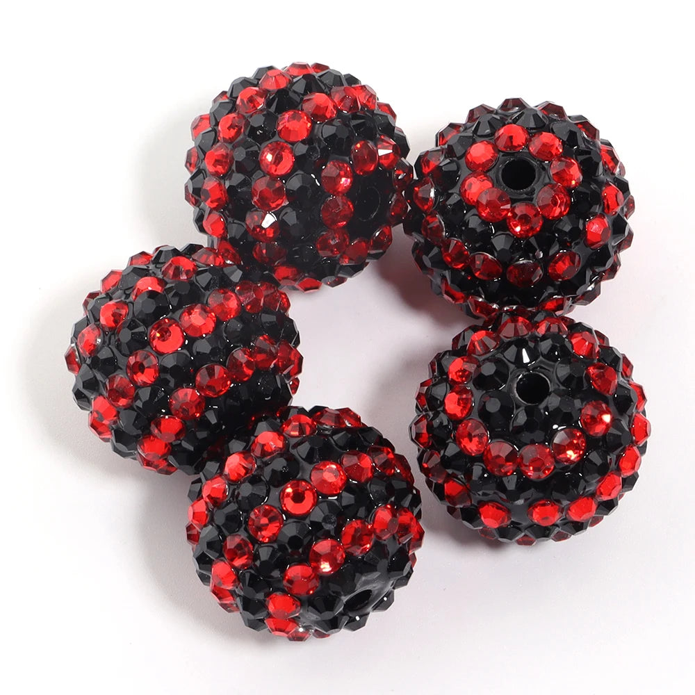 Sparkling Two-Tone Striped Resin Beads (20mm, Set of 5)