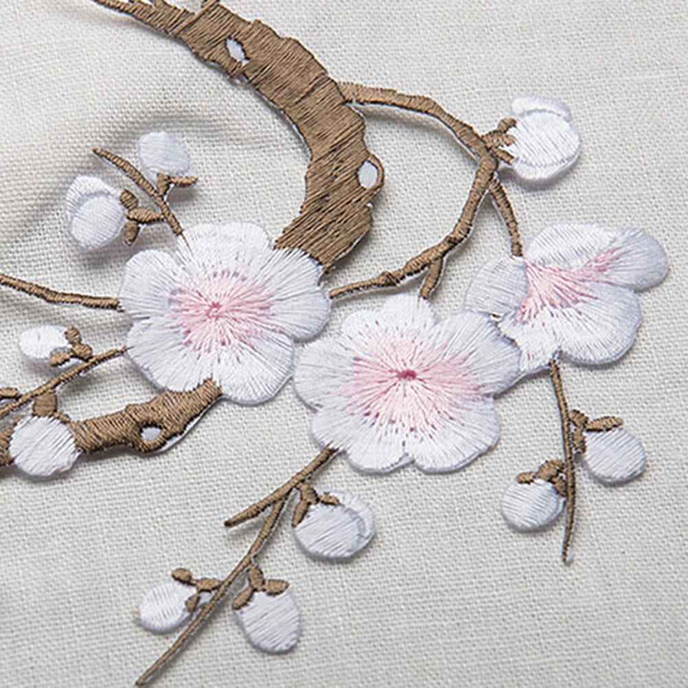 Plum Blossom Embroidered Applique Patch