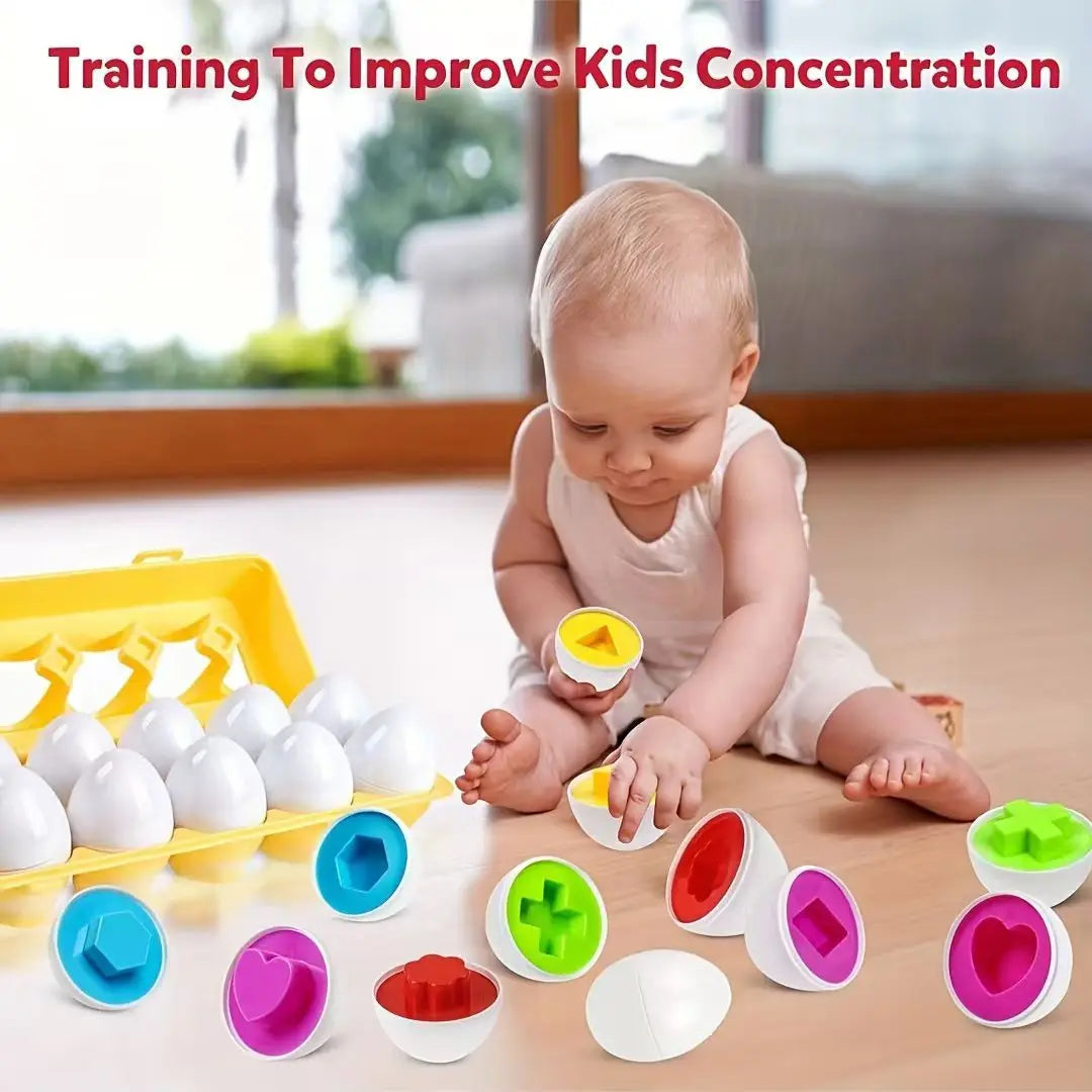 Colorful shape sorting puzzle for toddlers with various colored foam shapes and sorting trays
