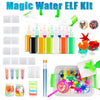 A kit for making magic water with animal beads, including bottles, beads, and a mold.