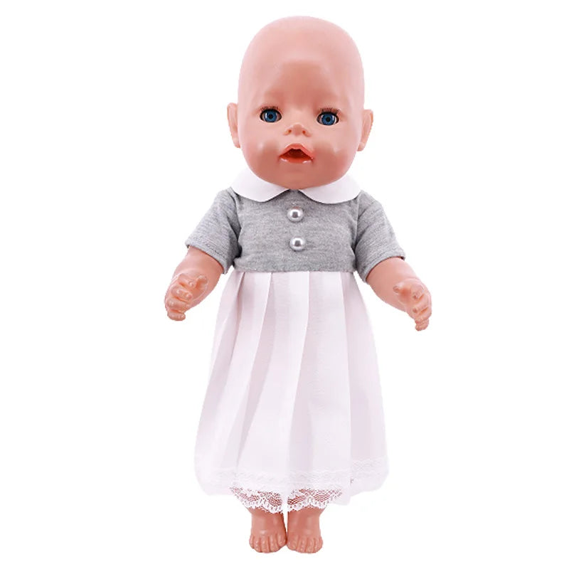 Bear Print Casual Outfit for 43 cm Baby Dolls