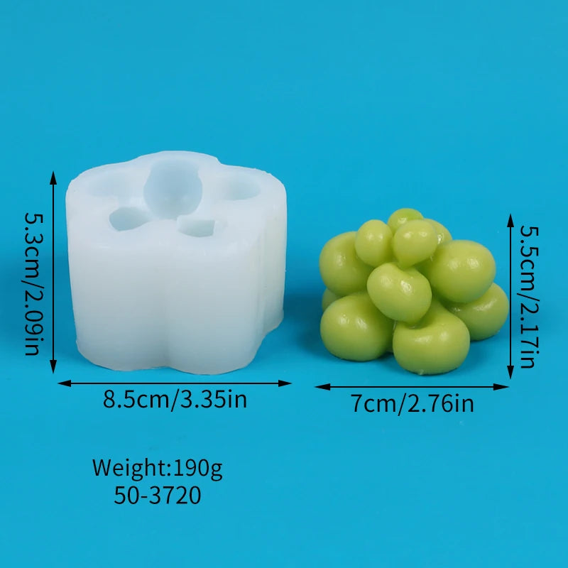 A white silicone mold shaped like a cactus or succulent, used for crafting candles, soap, and plaster.