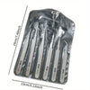A set of six stainless steel precision tweezers with straight and bent tips packaged in a clear plastic pouch.
