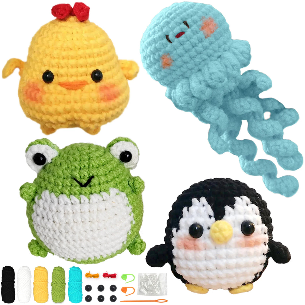Animal Crochet Kit for Beginners – Complete Starter Set with Step-by-Step Guide