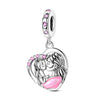925 Sterling Silver Heart Charm Beads for Bracelets and Necklaces