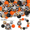 A collection of 25 Halloween silicone beads featuring spooky ghost designs in black, white, and orange colors.