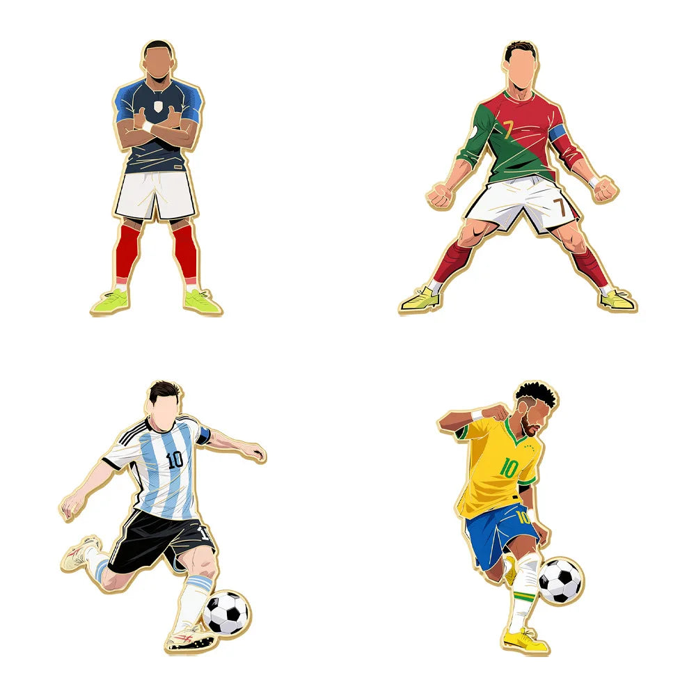 Cartoon Football Player No. 7 Enamel Pin