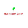 A small, bright green oval representing fluorescent green color.
