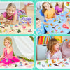 A collection of colorful 3D DIY cardboard puzzle sets featuring animals, dinosaurs, insects, and vehicles for children.