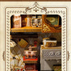 DIY Wooden Flower Shop Café Dollhouse Miniature Kit with LED Lighting