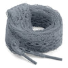 A roll of 3cm wide flat elastic silk lace shoelaces in gray