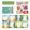 A set of sticker puzzles featuring various animal and dinosaur designs for kids.