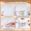 A four-step process showing how to apply personalized clothing designs using iron-on heat transfer stickers on a white t-shir