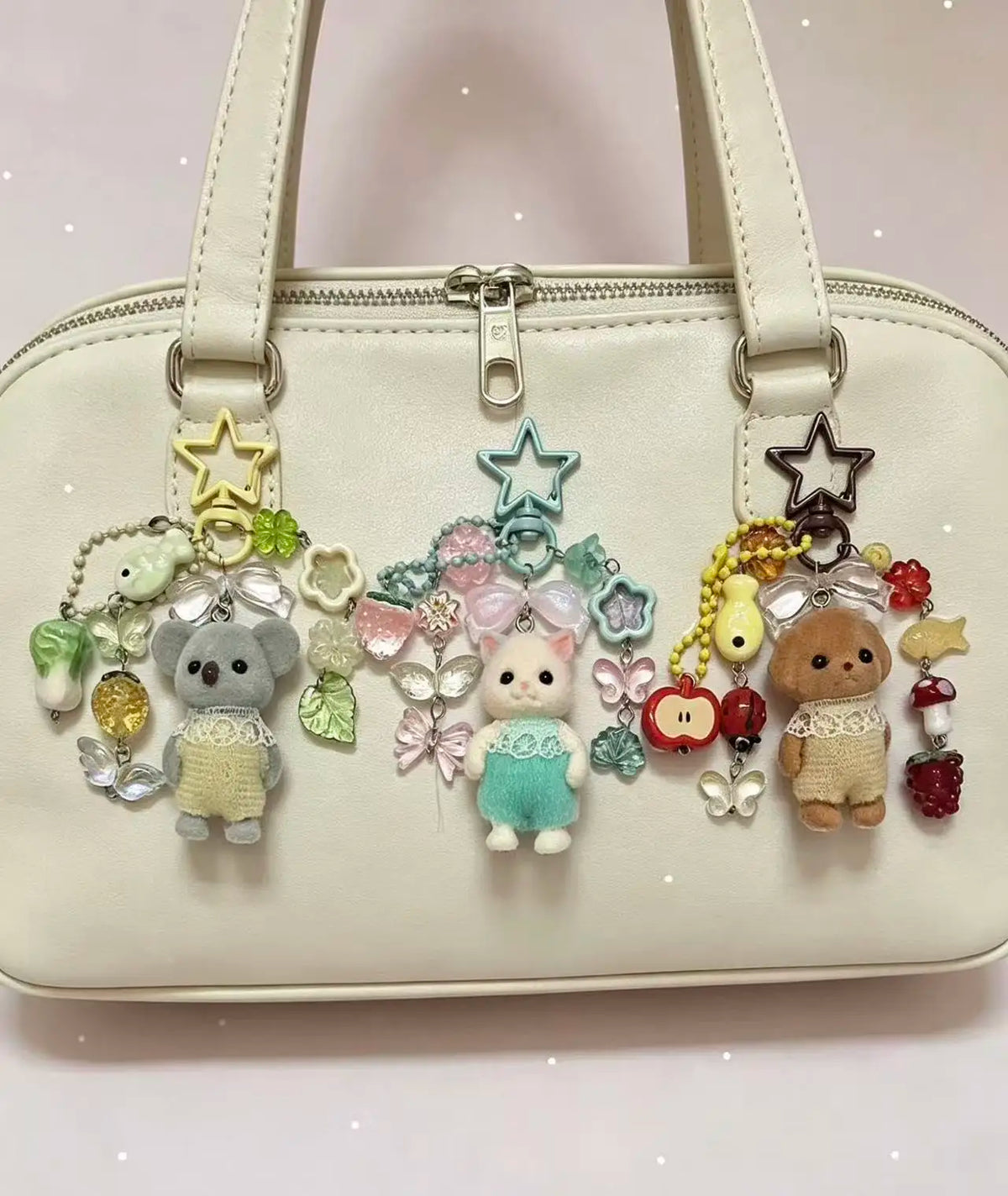 Caramel Cat Plush Keychain Bag Charm