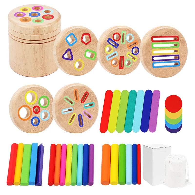 Wooden Montessori Color Sorting Toy for Toddlers