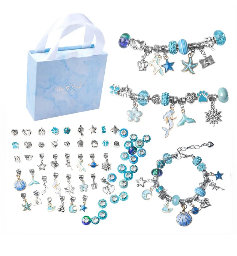 DIY Beaded Bracelet Craft Kit with Storage Box for Kids