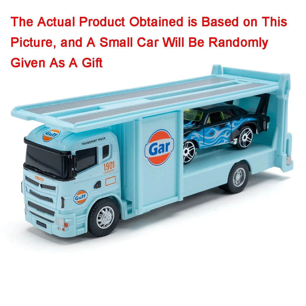 Diecast Metal Container Truck with Trailer – Pull-Back Action