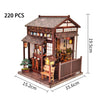 DIY Wooden Miniature Japanese Tavern Model Kit with LED Lighting