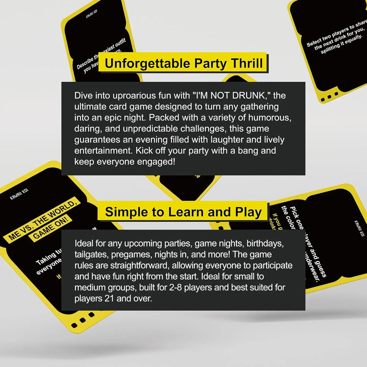 Party Truth or Dare Drinking Game Card Set for Adults