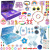 A colorful advent calendar box filled with 24 days of mermaid-themed jewelry gifts and accessories.
