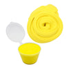 طقم صلصال زبدة أصفر DIY، يظهر صلصالاً أصفر ملفوفاً ووعاء صغير من الصلصال الأصفر.