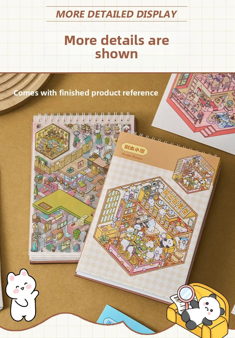3D Landscape Sticker Collection Book for Scrapbooking & Journaling