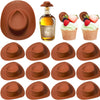 Mini Plastic Cowboy Hats for Party Favors and Cake Toppers