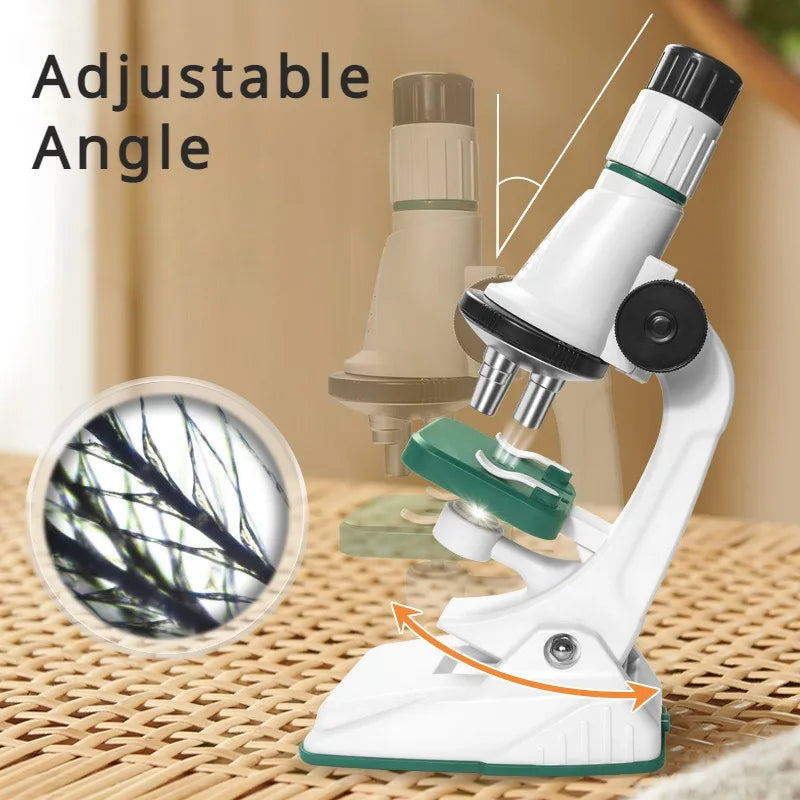 Kids Pocket Microscope with LED Light - 200x to 1200x Zoom for STEM Learning