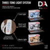 Three-tone light system featuring cool, warm/cool, and warm lights for a 1:64 scale display case.