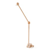 A wooden felt forest animal crib mobile with a long rod and hanging elements.
