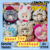A collection of Lemon Toy Nommi childhood series blind box collectible dolls featuring various facial expressions and texture