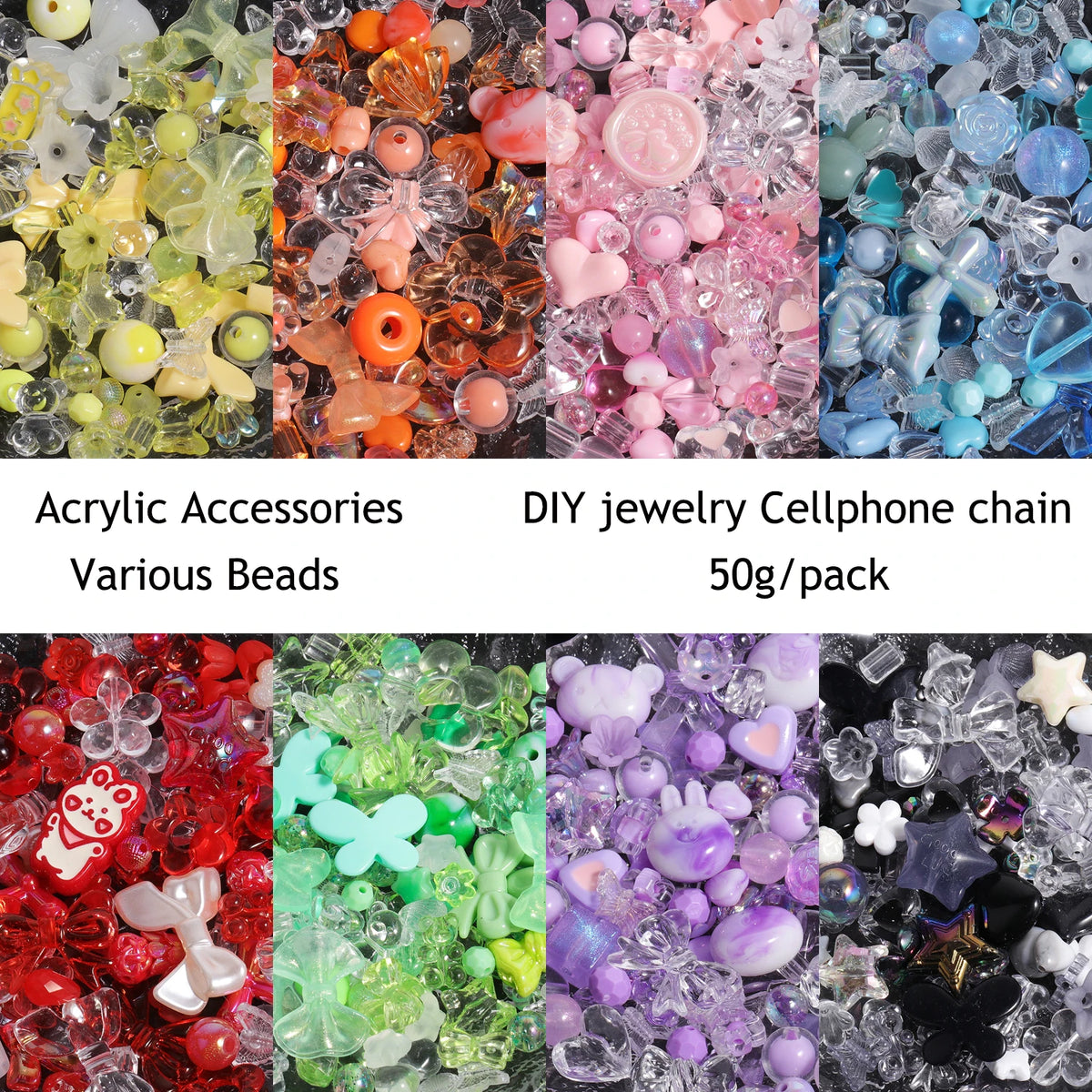 Colorful Assorted Acrylic Beads for DIY Jewelry Making