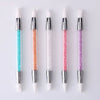 A set of four dual-ended silicone head nail art dotting pens with crystal handles in various colors.
