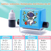 A blue roller stamp for practicing addition, subtraction, multiplication, and division math problems.