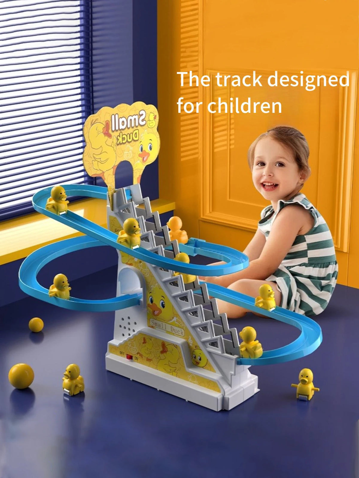 Musical Duckling Climbing Stairs Toy