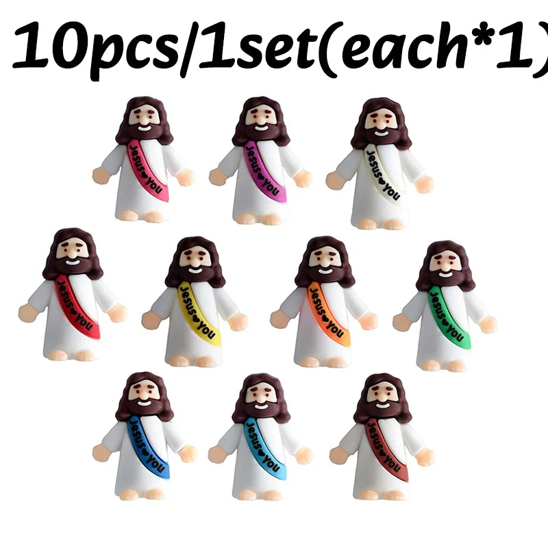 Mini Jesus Figurine Set for Easter Decorations