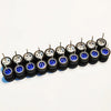 1/64 Scale Alloy Car Wheels with Rubber Tires - 10 Sets
