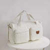 Embroidered Floral Diaper Bag with Bear Design