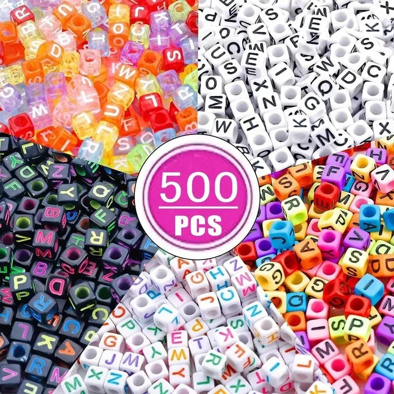 Acrylic Alphabet Cube Beads for DIY Jewelry Making