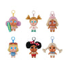 A collection of six Crybaby Vacation Mode On Vinyl figure blind boxes featuring various characters and accessories.