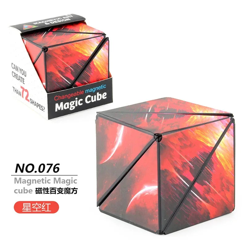 Magnetic Fidget Cube - Transformable 3D Puzzle Stress Reliever