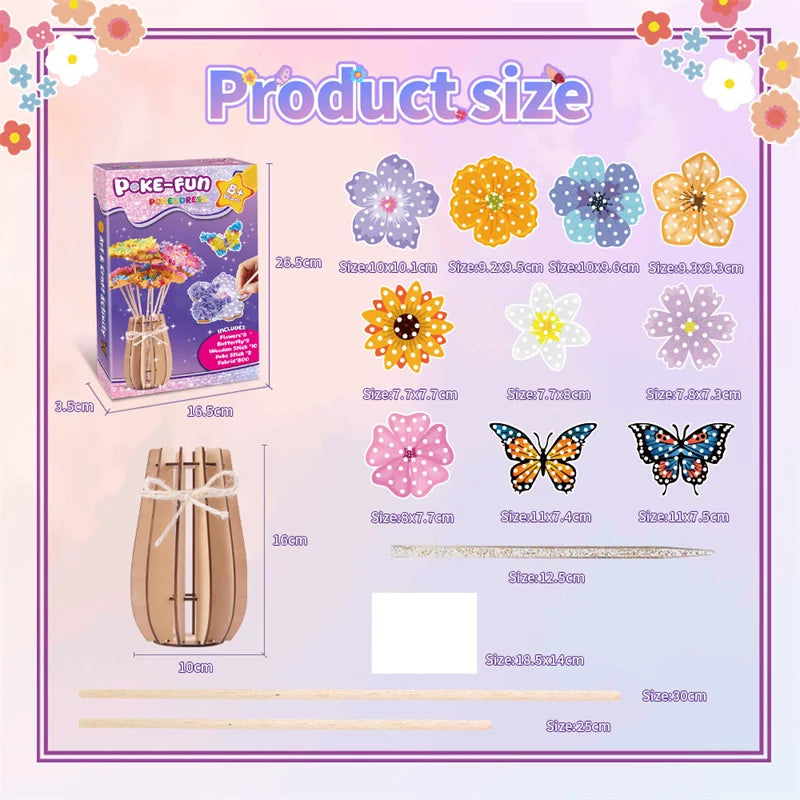 Rainbow Poke Art Kit for Kids – DIY Fabric Puncture Painting Craft Set